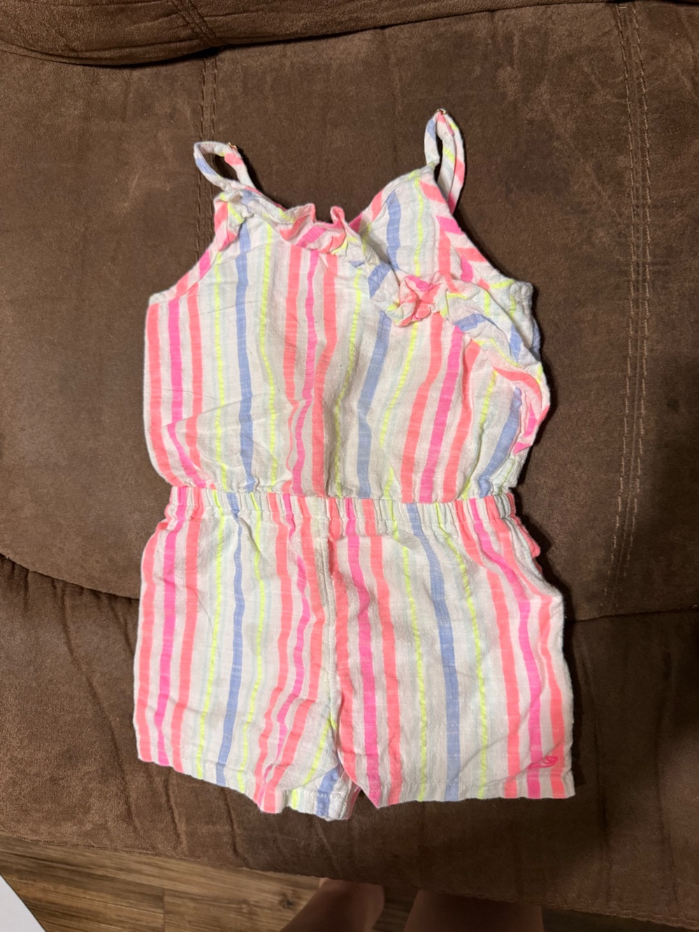 Vineyard Vines Pink, Yellow, Blue & White Striped Girls Romper